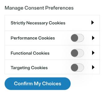 Consent box for cookie preferences 